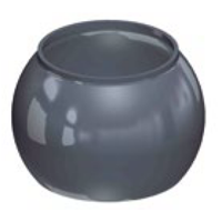 Ball nipple for welding D100, black steel
